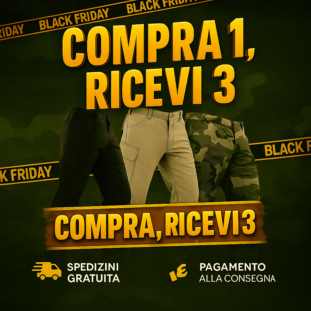 [PAGA 1, RICEVI 3] Pantaloni Tattici Militari in Tessuto Resistente e Confortevole 🔥 Pré Black Friday 🔥