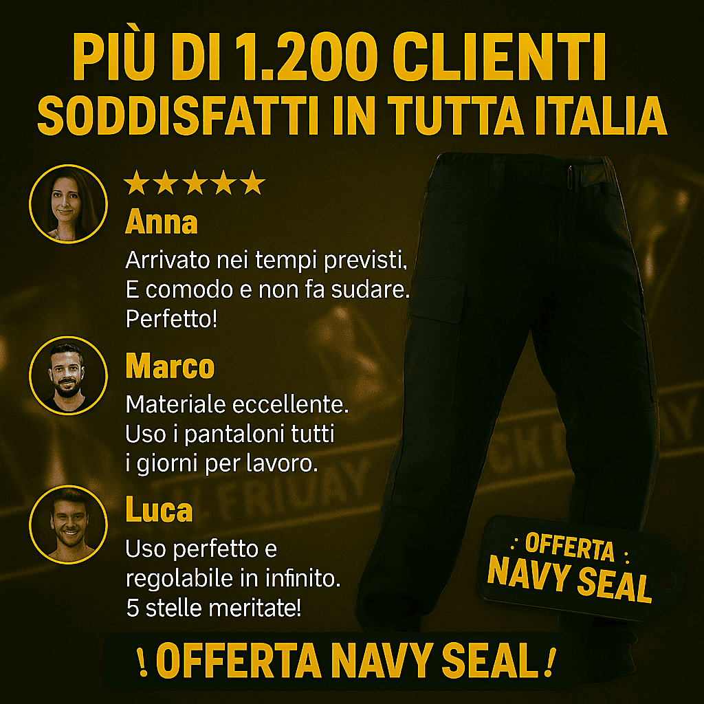 [PAGA 1, RICEVI 3] Pantaloni Tattici Militari in Tessuto Resistente e Confortevole 🔥 Pré Black Friday 🔥